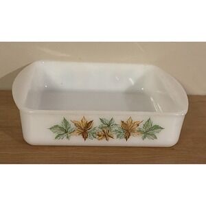 MCM Vintage Glasbake Maple Leaf 8" Square Casserole Baking Dish #J-2428-8